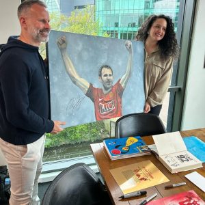 Limited Edition Print - Ryan Giggs Signed Oil Painting (35cm x 50cm)